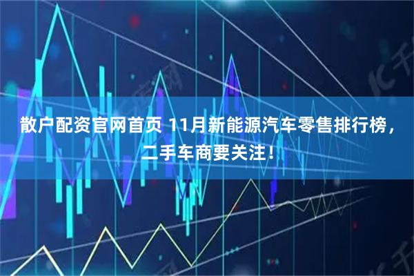 散户配资官网首页 11月新能源汽车零售排行榜，二手车商要关注！